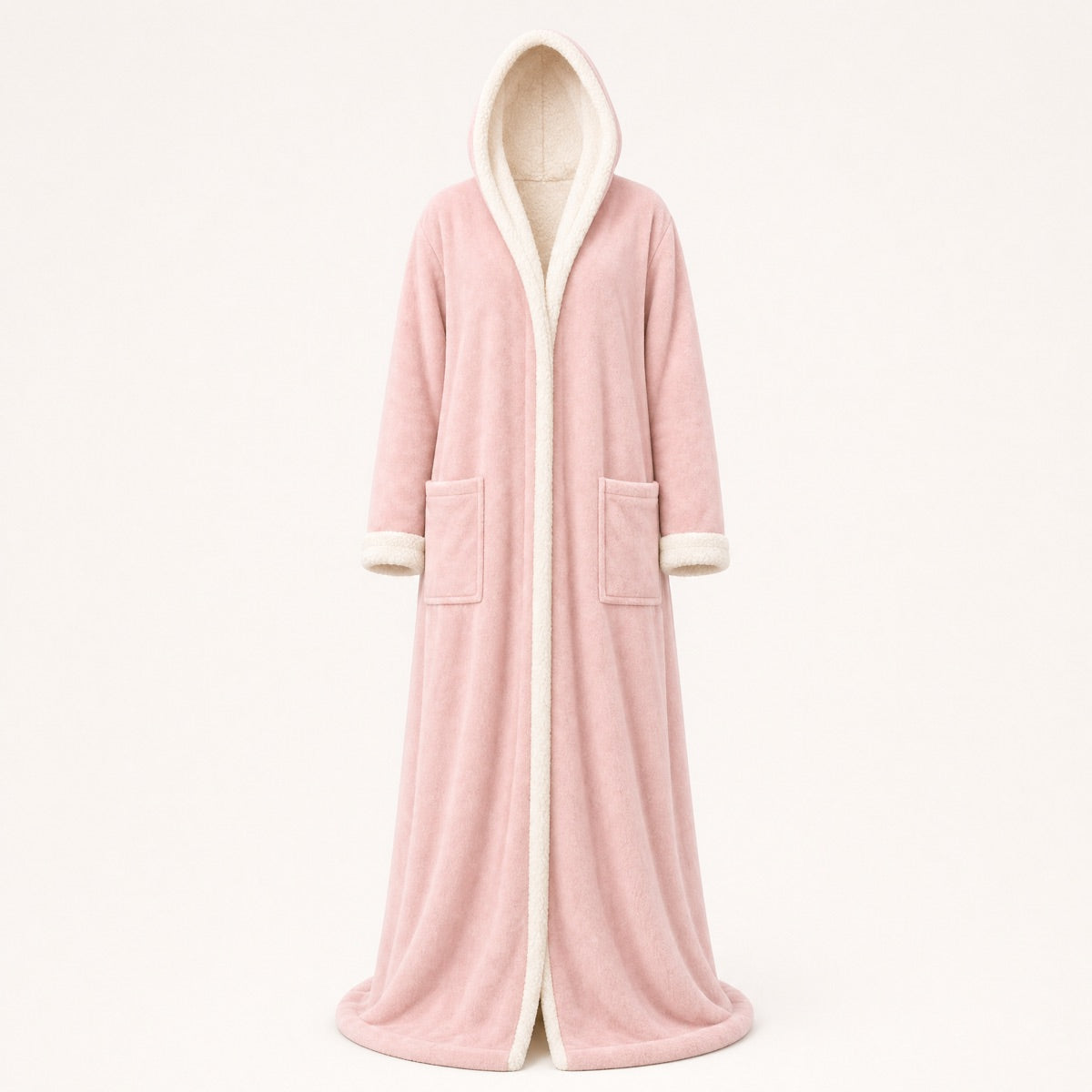 Rosey Robe heated hooded robe in dusty pink