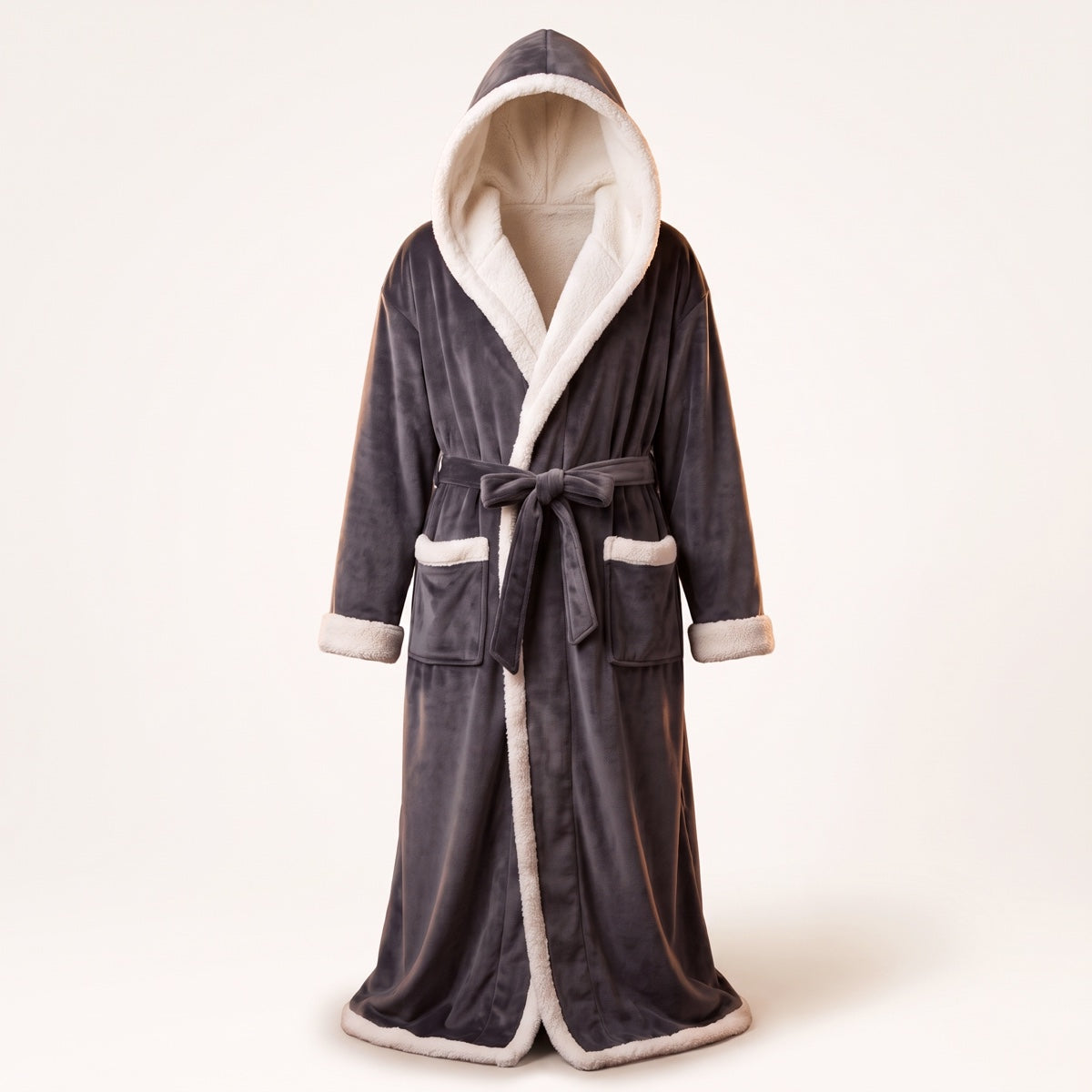 Rosey Robe heated hooded robe in charcoal grey